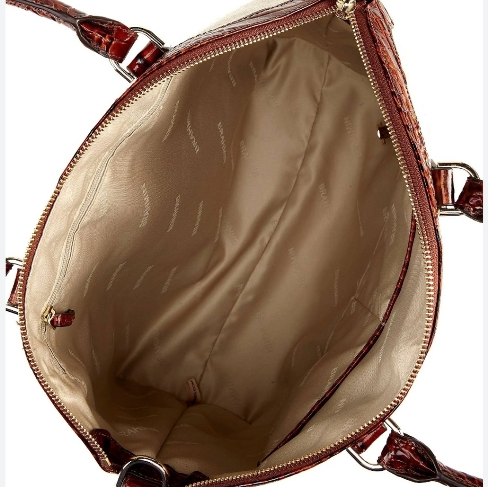 🤎🔹️Brahmin🔹️ Large Duxbury in PECAN PIPA Canvas & Leather - Picture 4 of 7
